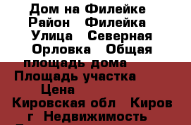 Дом на Филейке › Район ­ Филейка › Улица ­ Северная Орловка › Общая площадь дома ­ 47 › Площадь участка ­ 10 › Цена ­ 2 300 000 - Кировская обл., Киров г. Недвижимость » Дома, коттеджи, дачи продажа   